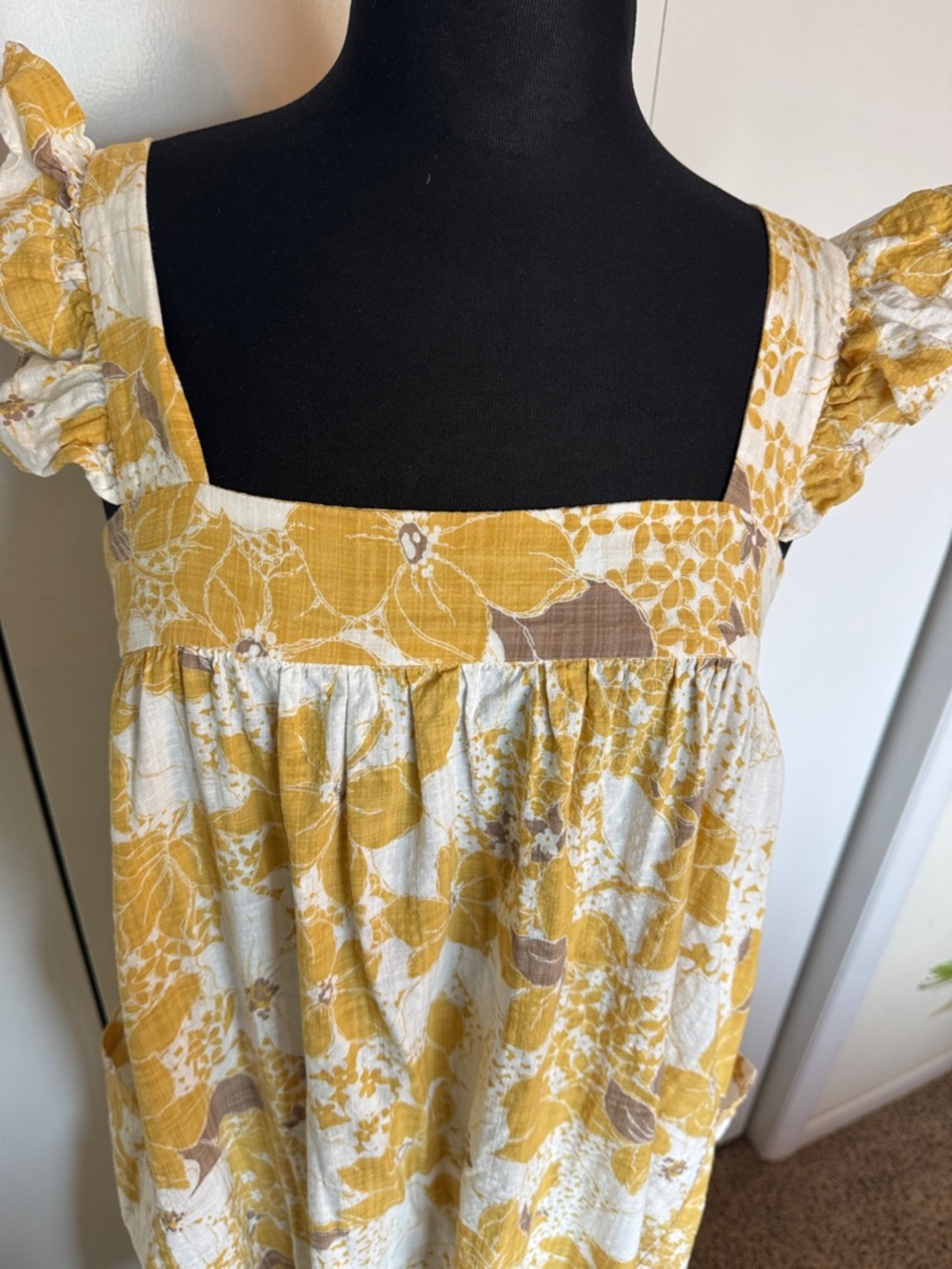 Petal & Pup 100%Cotton Boho Midi Ruffle Shoulder Romantic Floral Pocket Dress - Picture 4 of 12